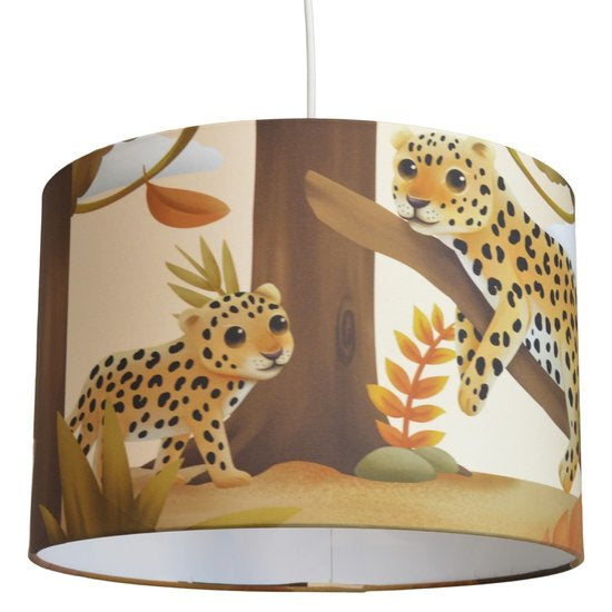 Kinderlamp jungle kamer kinderkamer - luipaard (roze bruin tinten)