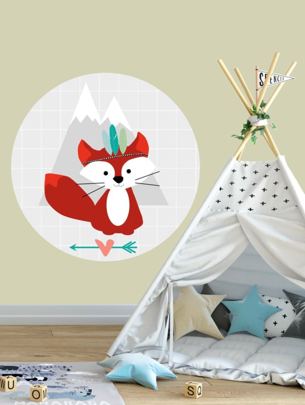 Muurcirkel vos kinderkamer