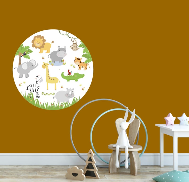 Muursticker jungle dieren kinderkamer