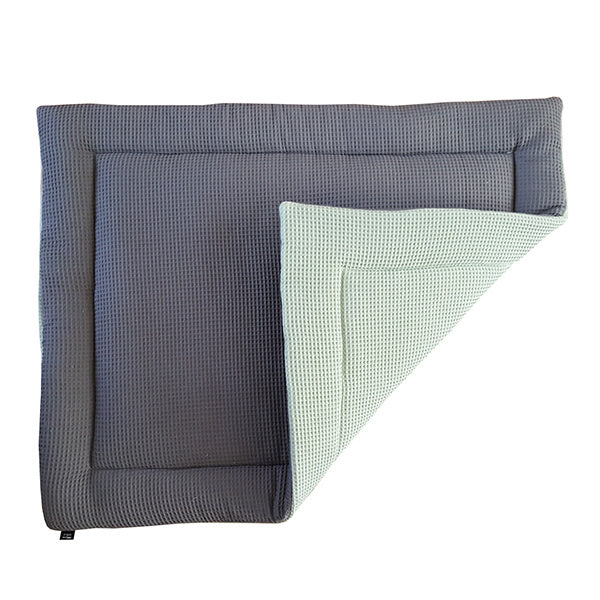 Boxkleed wafelstof reversible - donkergrijs