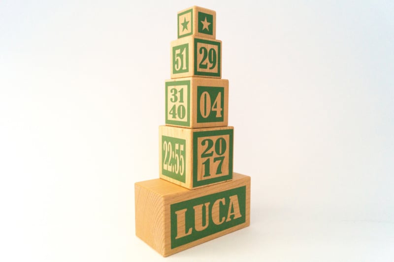 Geboorteblokken - kleur groen