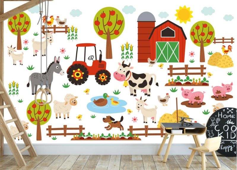 Behang kinderkamer - op de boerderij