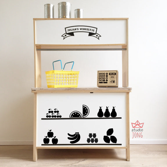 Speelgoedwinkeltje stickers - fruitwinkel