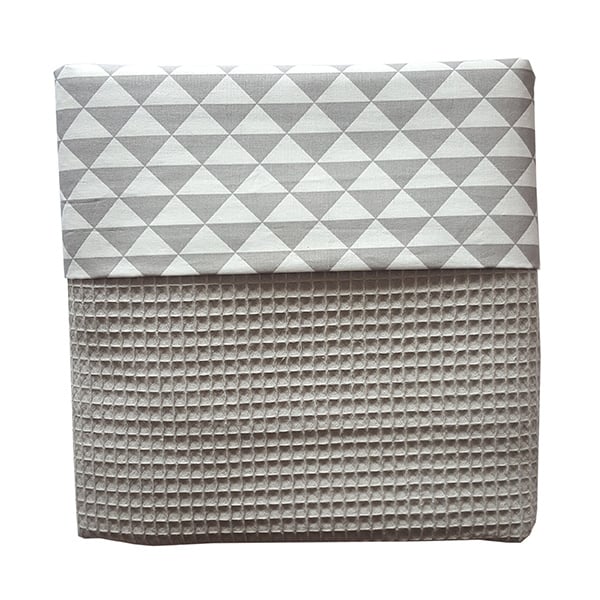 Wiegdeken wafelstof grijs driehoek