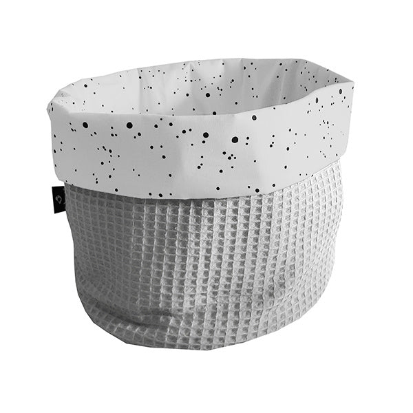 Commodemandje wafelstof grijs - confetti