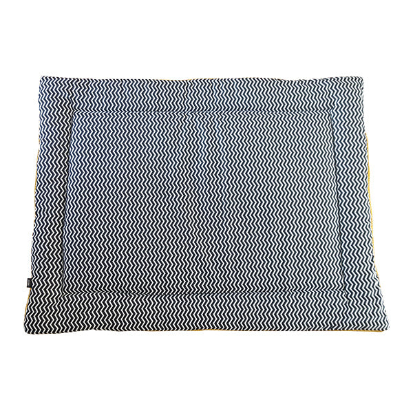 Boxkleed reversible zigzag zwart wit - wafelstof kleur naar keuze