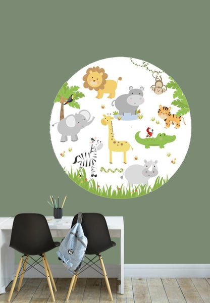 Muursticker jungle dieren kinderkamer