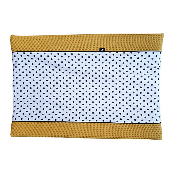 Aankleedkussenhoes stip (diverse kleuren wafelstof)