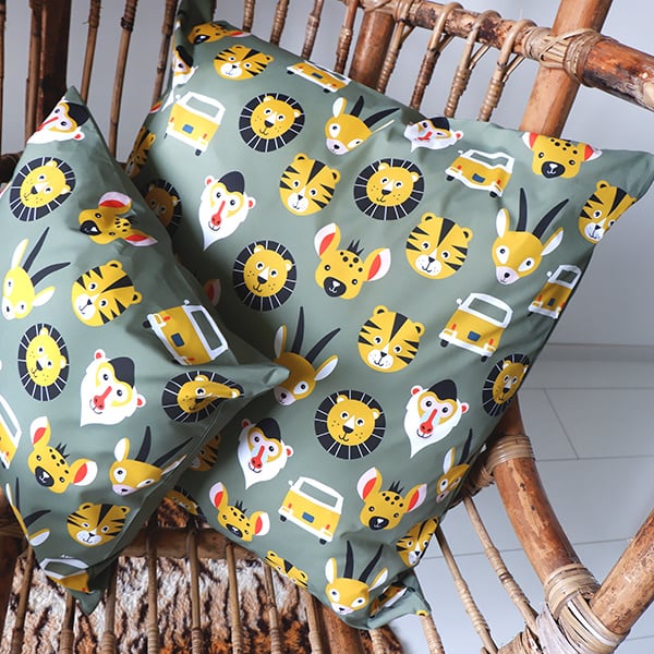 Kussen XL Jungle safari olijf groen