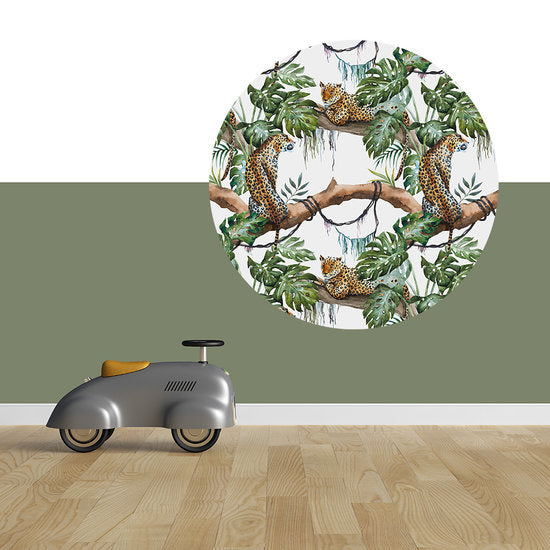 Behangcirkel jungle kamer (wit)