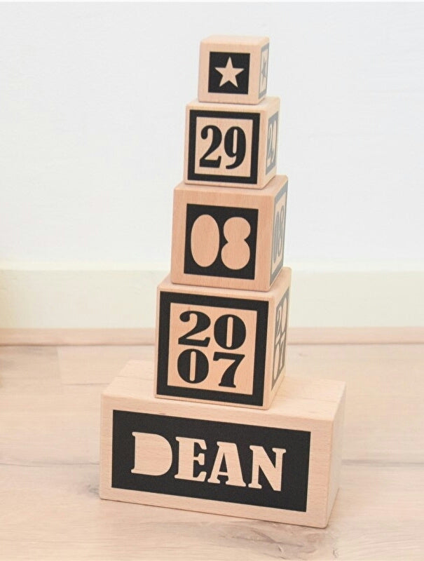 Geboorteblokken - kleur zwart