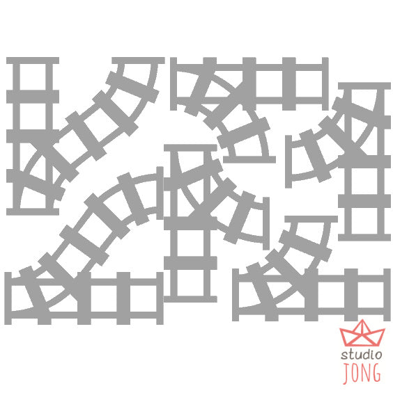 Sticker treinbaan wissels ZWART