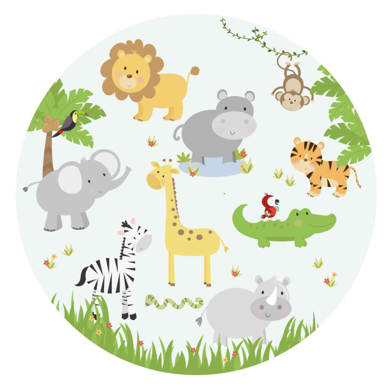 Muursticker jungle dieren kinderkamer