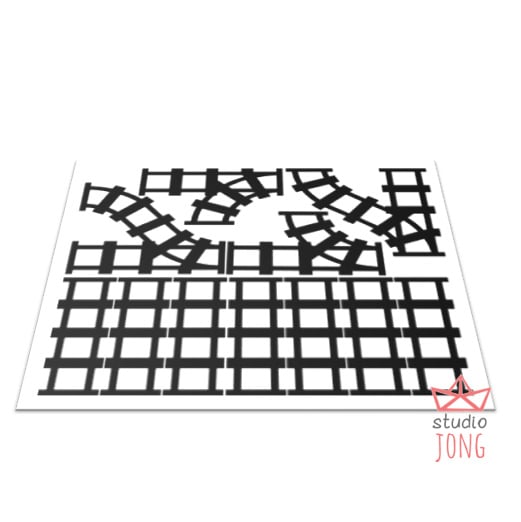 Sticker treinbaan wissels zwart