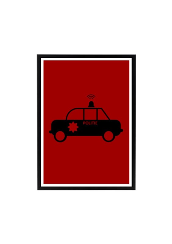 Poster kinderkamer politiewagen (diverse kleuren)