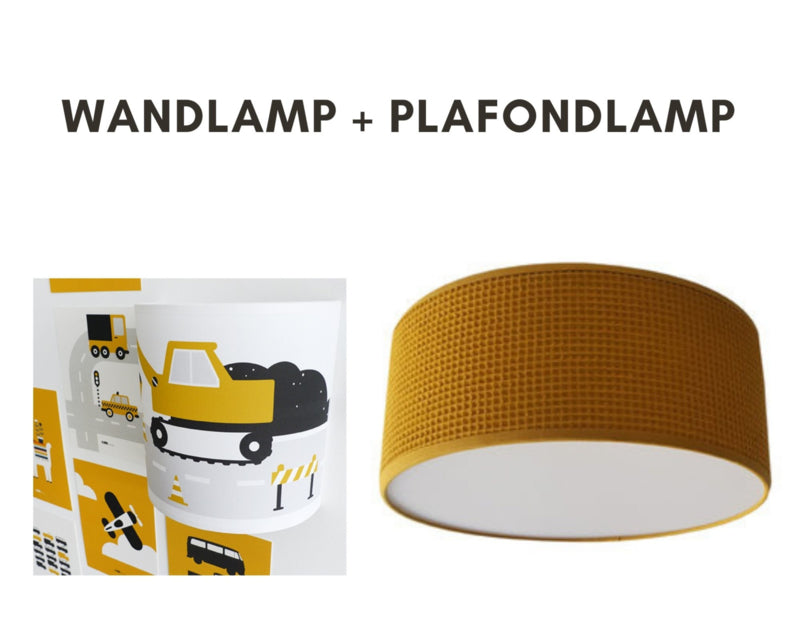 Lampenset basic + voertuigen kinderkamer - oker
