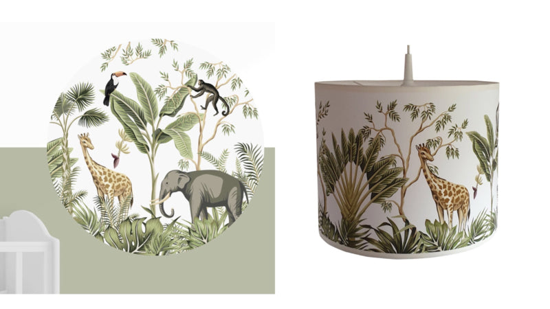 Kinderkamer aankleding en decoratie set - Jungle (met lamp)
