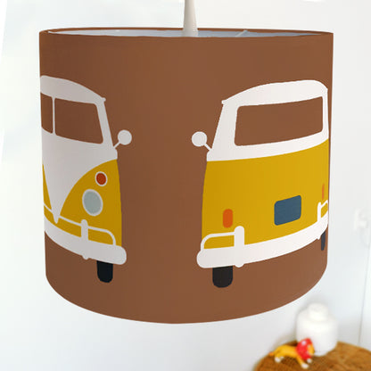 Kinderkamer lamp safari jungle bus - terracotta bruin