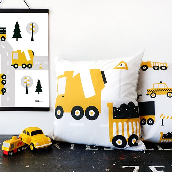 Kussen cement vrachtwagen voertuig oker - inclusief binnenkussen