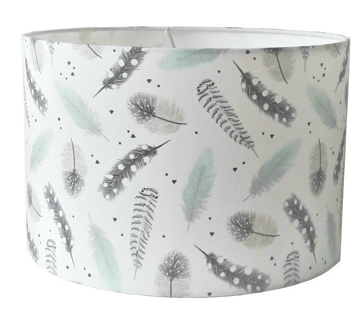 Lamp babykamer veren mint grijs