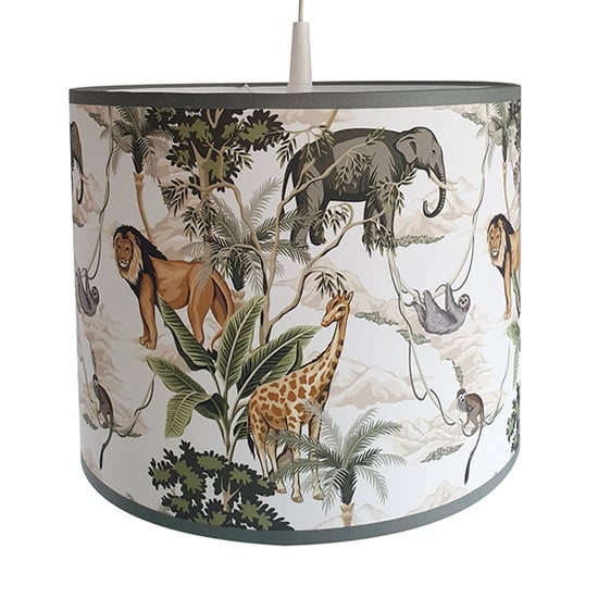 Lamp jungle kamer - jungle dieren leeuw giraffe apen olifant