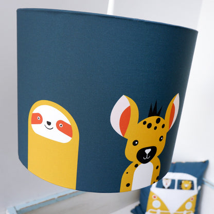 Lamp safari jungle dieren thema kamer - donkerblauw