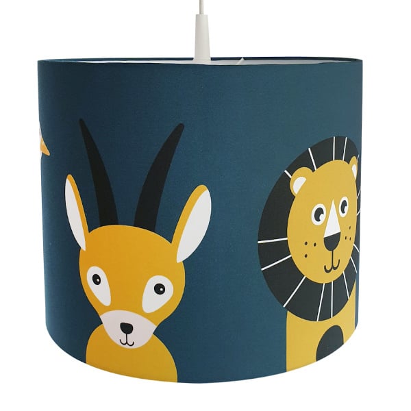 Lamp safari jungle dieren thema kamer - donkerblauw