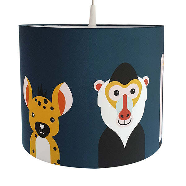 Lamp safari jungle dieren thema kamer - donkerblauw