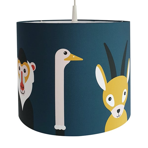 Lamp safari jungle dieren thema kamer - donkerblauw