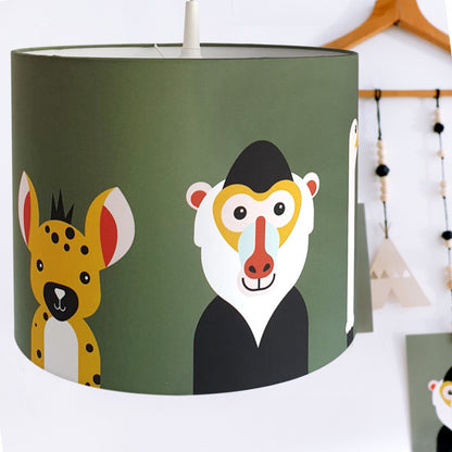 Lamp safari jungle dieren thema kamer - olijfgroen