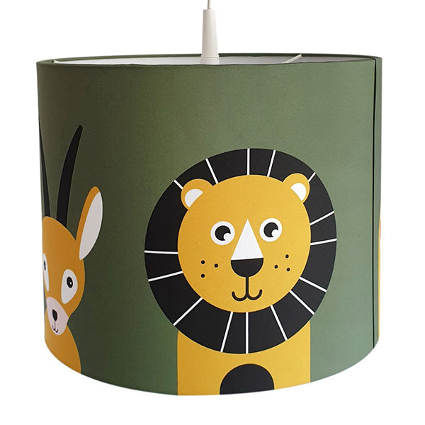 Lamp safari jungle dieren thema kamer - olijfgroen