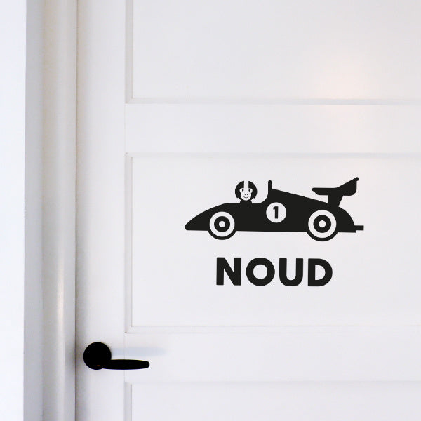 Muursticker met naam raceauto formule 1