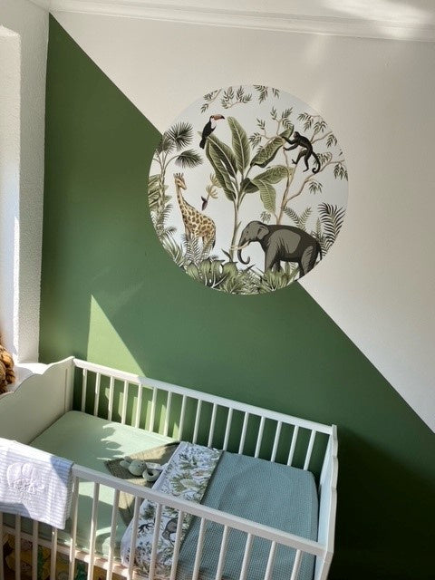 Muursticker rond - jungle kinderkamer