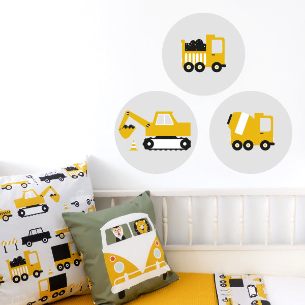 Muursticker set rond auto voertuigen kamer (oker)