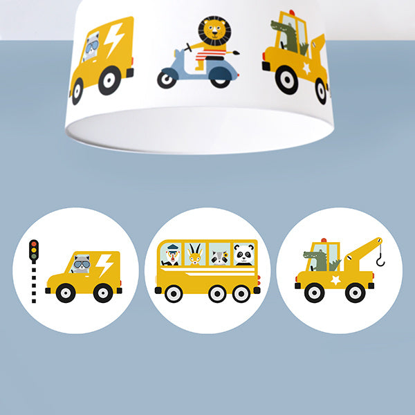 Muursticker set rond kinderkamer - dieren onderweg (oker)