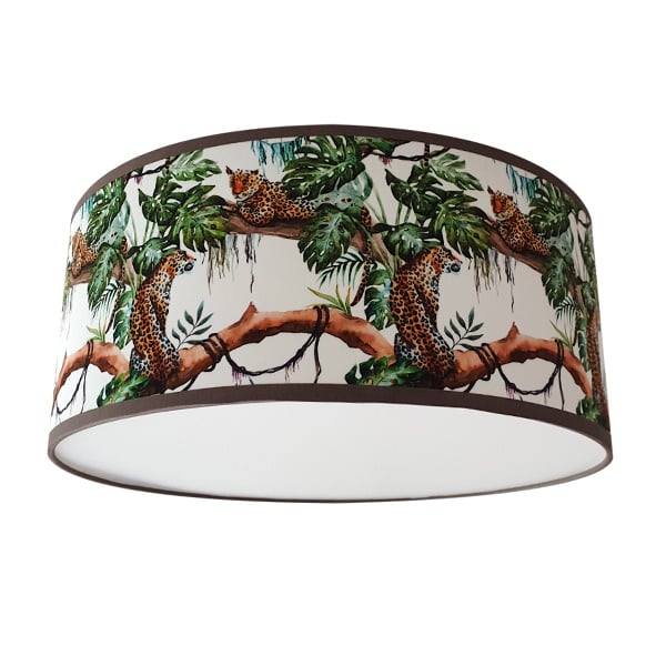Plafondlamp jungle kamer met panters