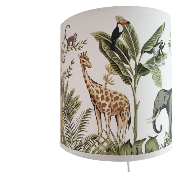 Wandlamp jungle kamer - kinderkamer (giraffe + olifant)