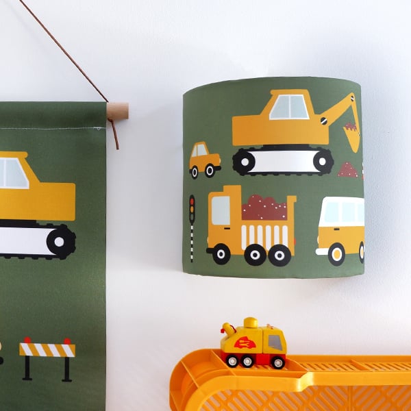 Wandlamp kinderkamer auto voertuigen - on the road olijfgroen
