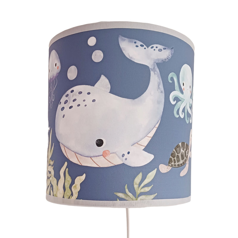 Wandlamp kinderkamer onderwater wereld - walvis (blauw)