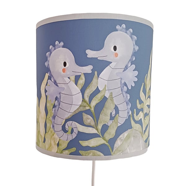 Wandlamp kinderkamer onderwater wereld - zeepaardjes (blauw)