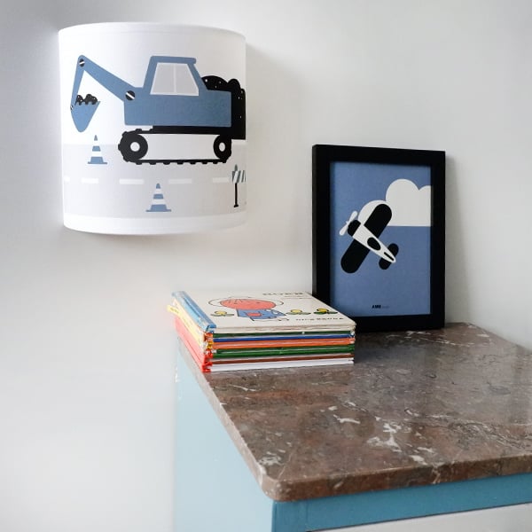 Wandlamp kinderkamer  voertuigen - jeans blauw