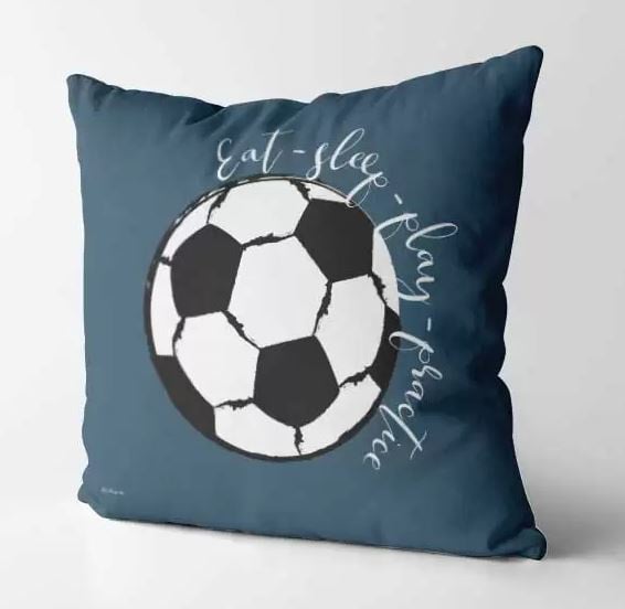 Kussen voor voetbalkamer - blauw wit