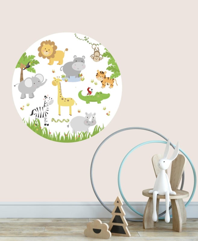 Muursticker jungle dieren kinderkamer