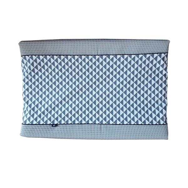 Aankleedkussenhoes wafelstof licht grijs driehoek