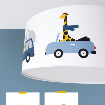Plafondlamp kinderkamer dieren onderweg - auto voertuigen