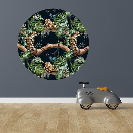 Behangcirkel jungle kamer (zwart)