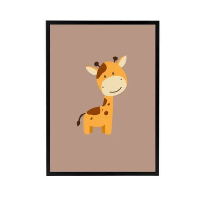 Posterset kinderkamer dieren - olifant giraffe leeuw