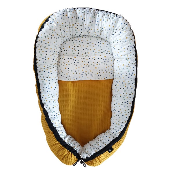 Babynestje wafelstof oker - confetti (incl dekentje)