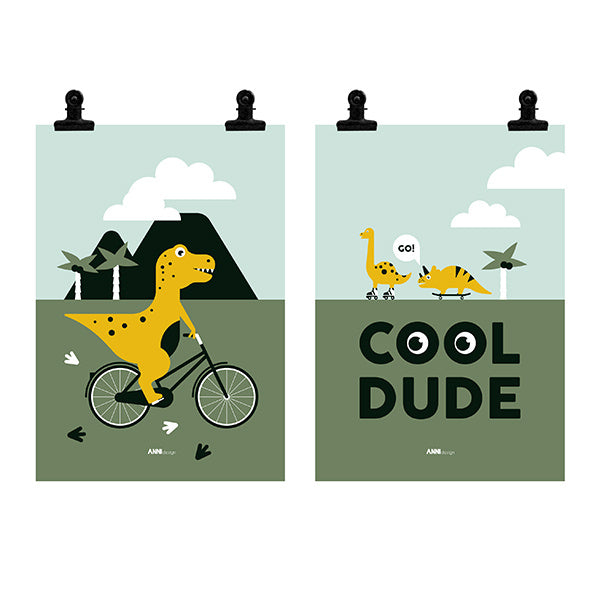 Poster set dino kamer - dinosaurus kinderkamer