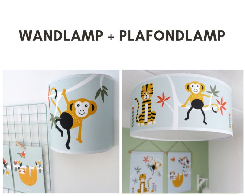Lampen set jungle kinderkamer - mint